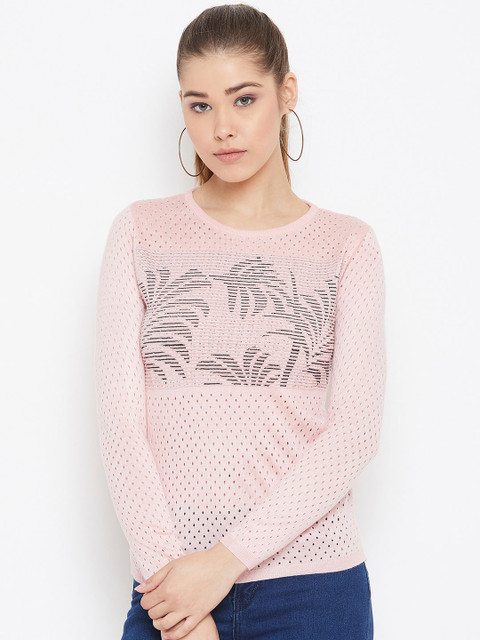 

Duke Women Pink Self Design Sweater Vest Sweater