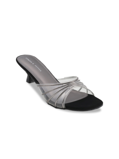 

LEMON & PEPPER Women Grey Solid Heels