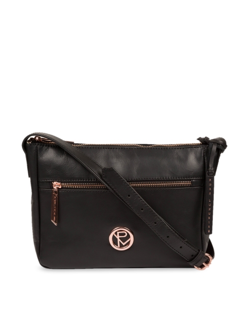

PURE LUXURIES LONDON Black Solid Genuine Leather Matisse Sling Bag