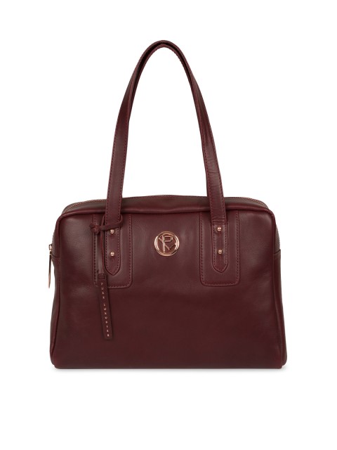 

PURE LUXURIES LONDON Women Burgundy Solid Genuine Leather Madox Shoulder Bag