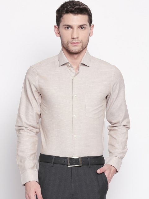 

RICHARD PARKER by Pantaloons Men Beige Slim Fit Self Design Formal Shirt