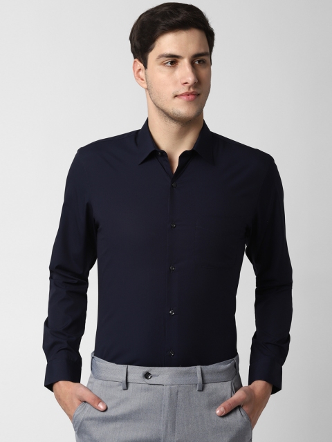 

Peter England Men Navy Blue Slim Fit Solid Formal Shirt