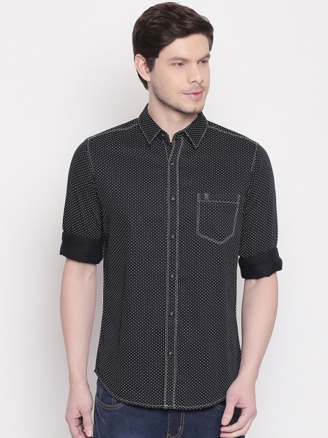 

Mufti Men Black Slim Fit Printed Casual Shirt