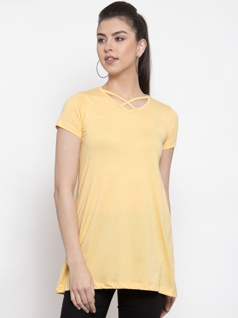 

Kalt Women Yellow Solid Tunic
