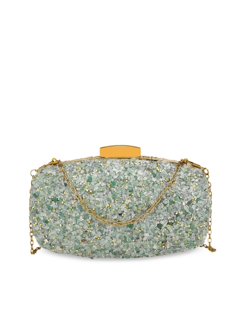 

Diana Korr Green Rhinestone Embellished Box Clutch