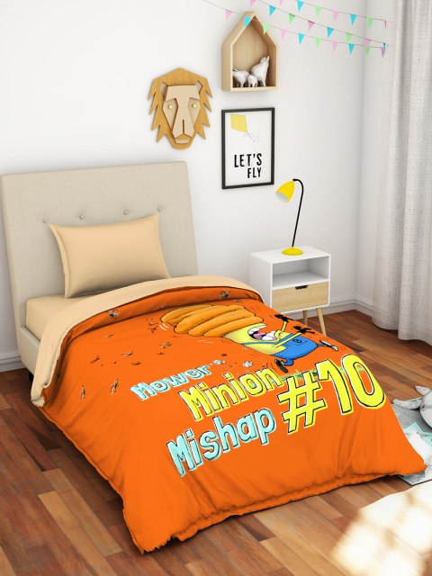 

SPACES Orange Cartoon Character Minion AC Room 300 GSM Single Bed Blanket