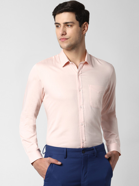 

Peter England Men Peach-Coloured Regular Fit Solid Formal Shirt