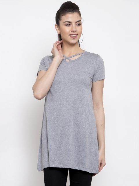 

Kalt Women Grey Solid A-Line Top