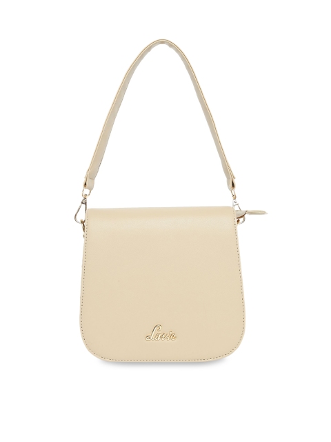 

Lavie Beige Solid Hobo Bag