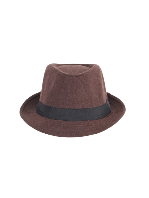 

Alvaro Castagnino Men Brown & Black Solid Fedora Hat