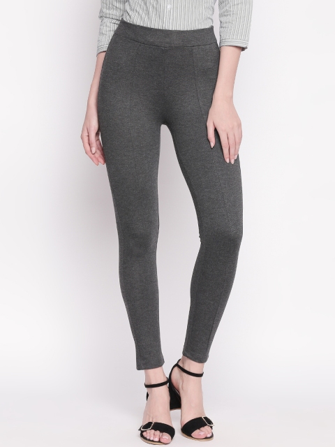 

Annabelle by Pantaloons Women Charcoal Grey Solid Skinny-Fit Ankle-Length Leggings