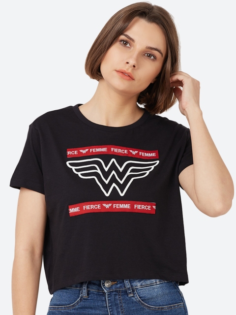 

Free Authority Women Black Wonder Woman Printed T-shirt
