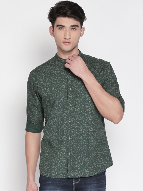 

BYFORD by Pantaloons Men Green & Pink Slim Fit Printed Casual Shirt