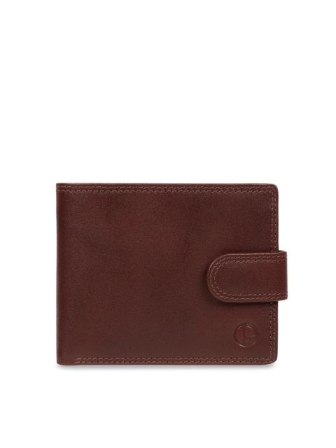 

PURE LUXURIES LONDON Men Brown Solid Two Fold Wallet