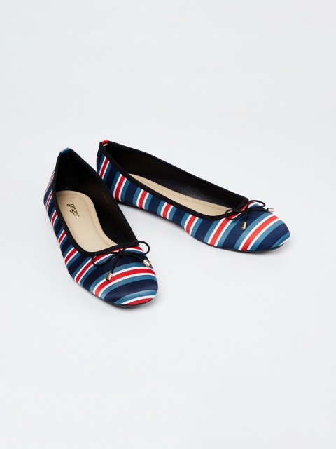 

Ginger by Lifestyle Women Red Striped Mesh Ballerinas