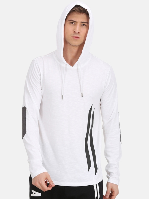 

ATTIITUDE Men White Printed Hood T-shirt