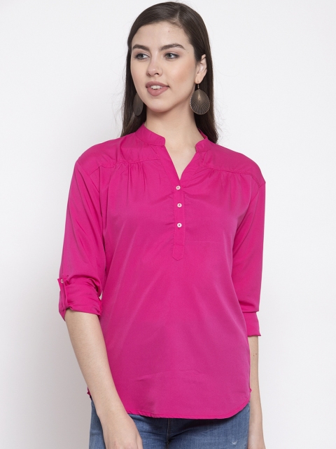 

Purple State Women Pink Solid Top