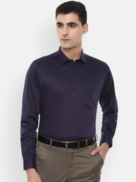 

Van Heusen Men Navy Blue Regular Fit Solid Formal Shirt