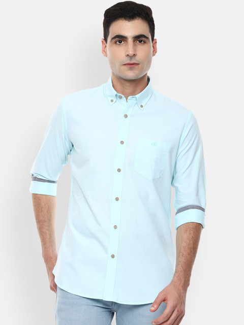 

Van Heusen Sport Men Blue Slim Fit Solid Casual Shirt