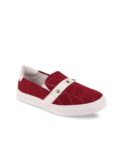 

FAUSTO Women Maroon Slip-On Sneakers