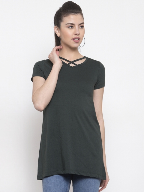 

Kalt Women's Green Solid Tunic