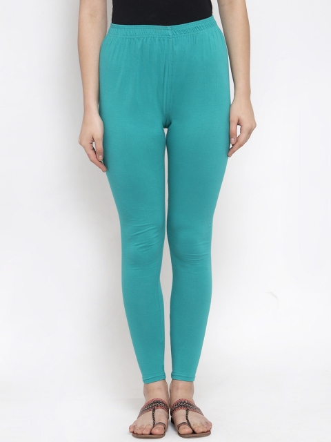 

TAG 7 Women Blue Solid Ankle-Length Leggings