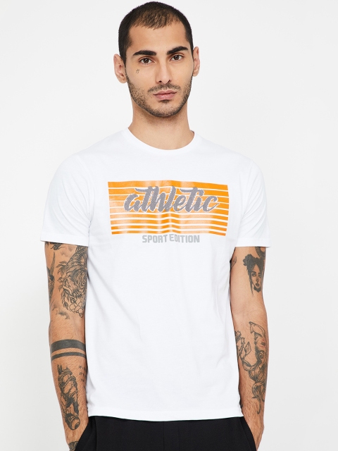 

Kappa Men White Printed Round Neck T-shirt