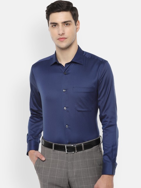 

Louis Philippe Men Navy Blue Regular Fit Solid Formal Shirt