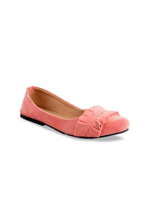 

Berry Purple Women Pink Solid Suede Ballerinas
