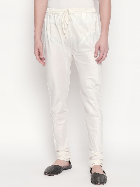 

indus route by Pantaloons Men Off White Solid Churidar