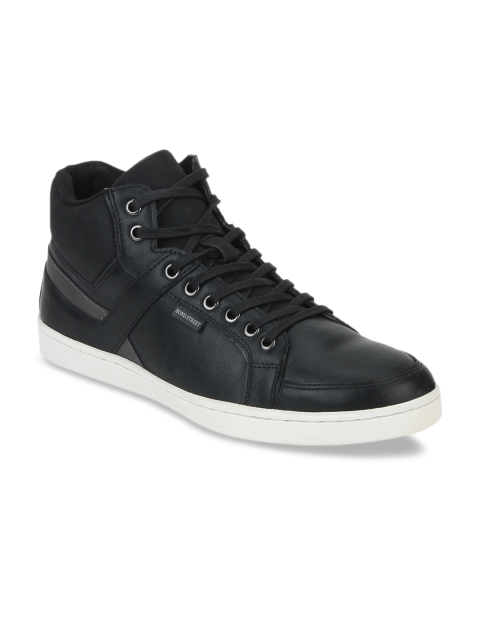 

Bond Street By Red Tape Men Black Solid Mid-Top Sneakers