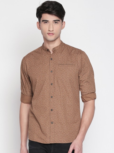 

BYFORD by Pantaloons Men Brown Slim Fit Printed Casual Shirt