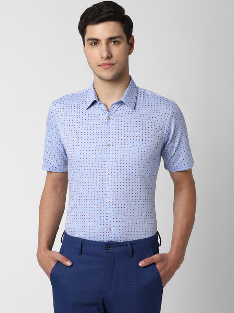 

Peter England Men Blue & Red Regular Fit Printed Formal Shirt