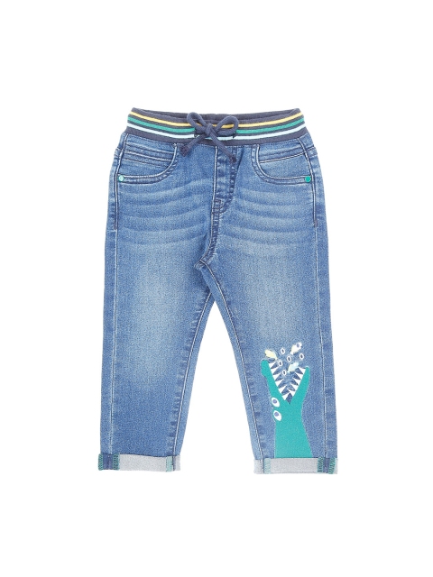 

Pantaloons Baby Boys Navy Blue Printed Regular Fit Mid-Rise Clean Look Jeans