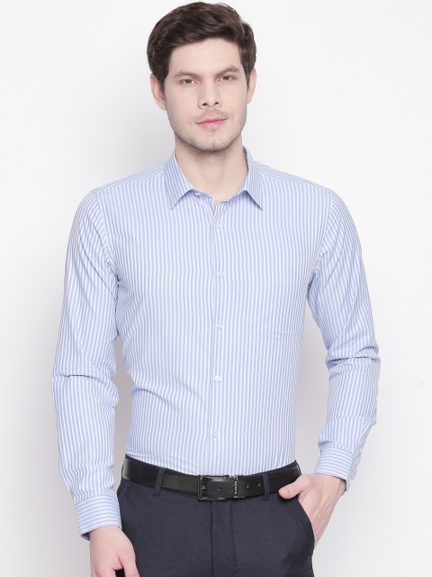 

RICHARD PARKER by Pantaloons Men Blue & White Striped Slim Fit Formal Shirt
