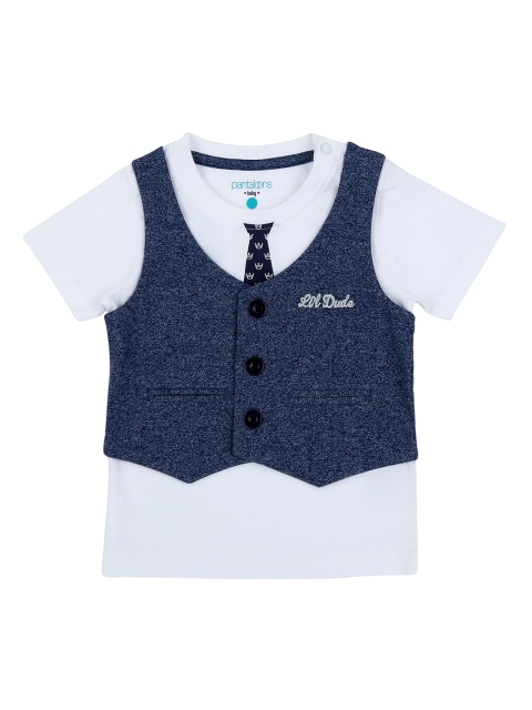 

Pantaloons Baby Boys White Solid Round Neck T-shirt