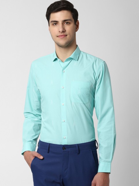 

Peter England Men Green Slim Fit Printed Formal Shirt