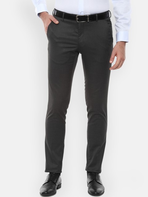 

Van Heusen Men Charcoal Grey Regular Fit Solid Formal Trousers