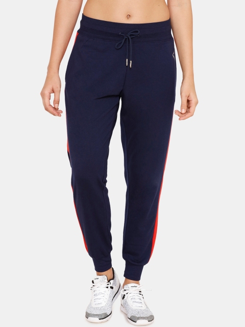 Zelocity by Zivame Women Navy Blue Solid Straight-Fit Joggers