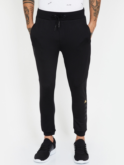 

Kappa Men Black Solid Mid-Rise Slim-Fit Joggers