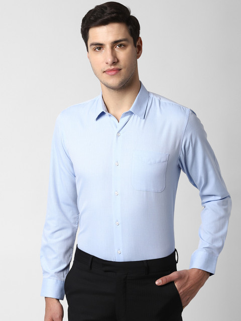 

Peter England Men Blue Slim Fit Printed Formal Shirt