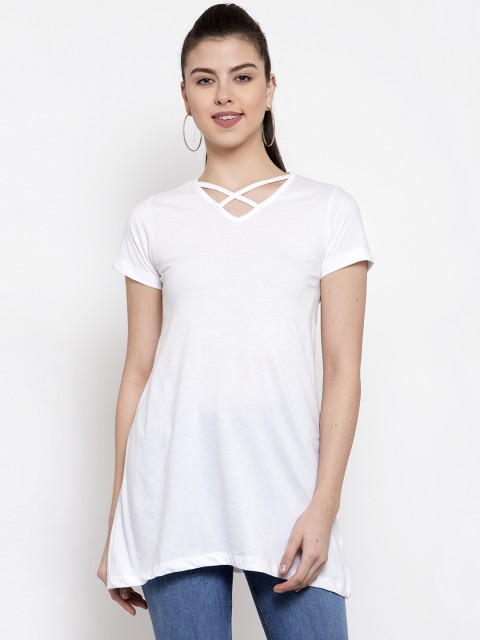 

Kalt Women White Solid Tunic