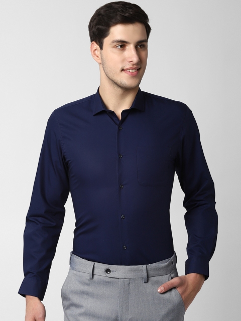 

Peter England Men Navy Blue Slim Fit Solid Formal Shirt