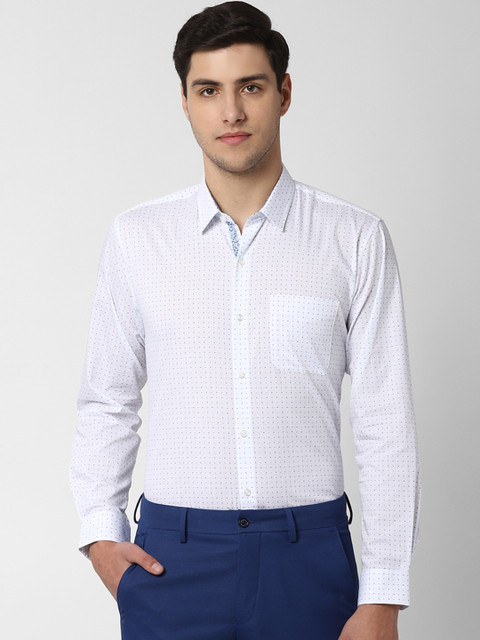 

Peter England Men White Regular Fit Printed Formal Shirt