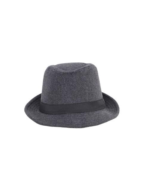 

Alvaro Castagnino Men Grey & Black Solid Fedora Hat