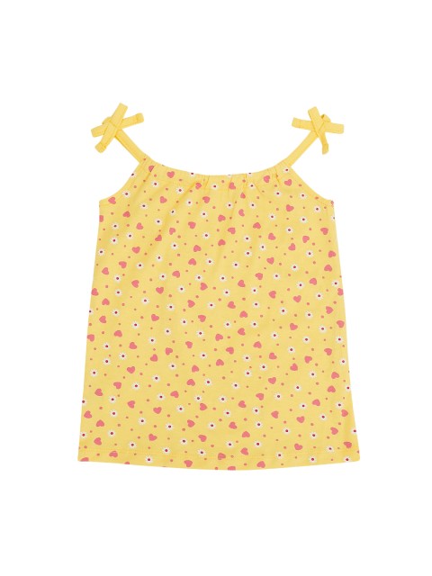 

Pantaloons Baby Girls Yellow Printed Pure Cotton Top