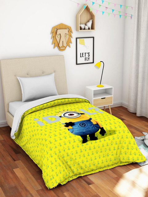 

SPACES Yellow Cartoon Characters Minion AC Room 300 GSM Single Bed Blanket