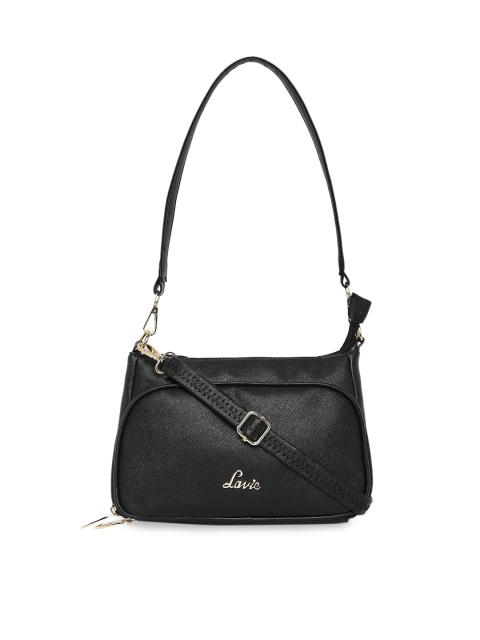 

Lavie Black Solid Hobo Bag