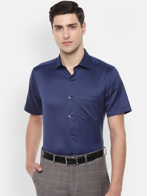 

Louis Philippe Men Navy Blue Regular Fit Solid Formal Shirt