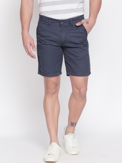 

Urban Ranger by pantaloons Men Blue Solid Slim Fit Regular Shorts